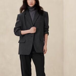 Banana Republic Wool Herringbone Oversized Blazer Womens XL BRAND NEW